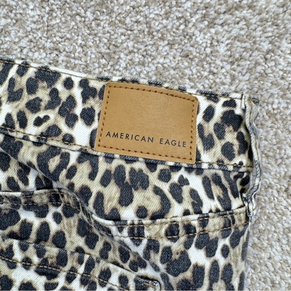 American Eagle Hi Rise Jegging pants Animal Print Brown Beige Women’s Size 24 R - Picture 11 of 16